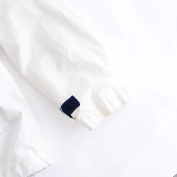 Vintage Y2K Tommy Hilfiger White Full Zip Windbreaker w Hidden Hood Size  Large - Picture 15 of 15